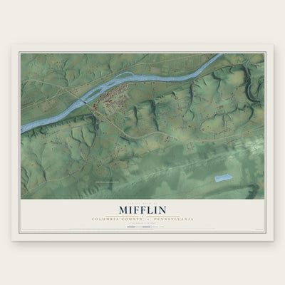 Mifflin, Columbia County, Pennsylvania map print, the full design