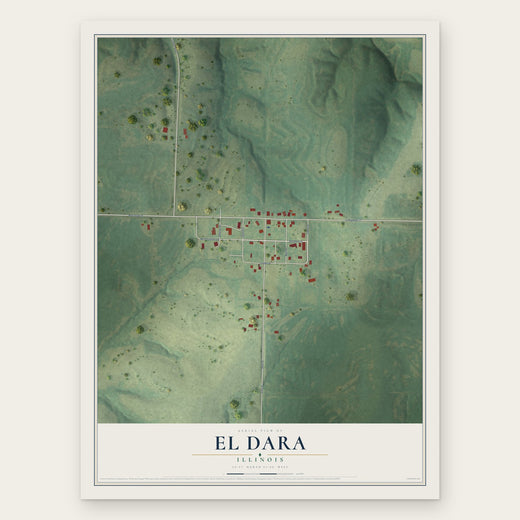 El Dara, Illinois map print, the full design