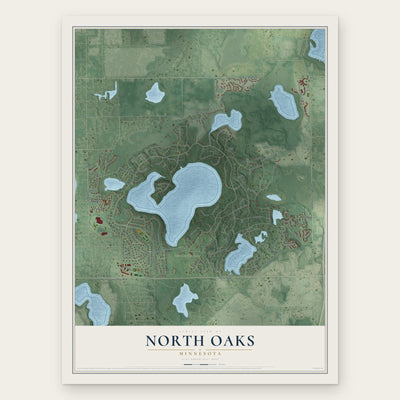North Oaks, Minnesota map print, the full design