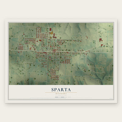 Sparta, Missouri map print, the full design