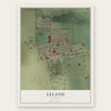 Leland, Illinois map print, the full design