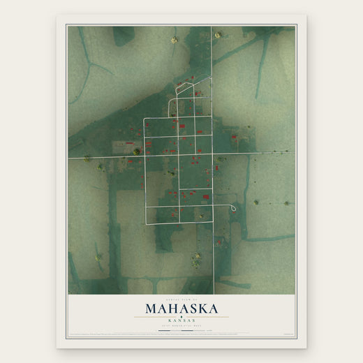 Mahaska, Kansas map print, the full design