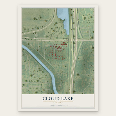 Cloud Lake, Florida map print, the full design