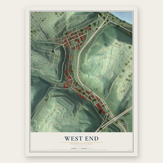West End, Pennsylvania map print, the full design