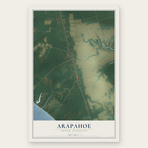 Arapahoe, North Carolina map print, the full design