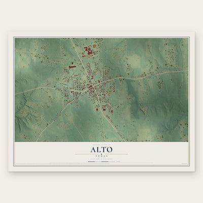 Alto, Texas map print, the full design