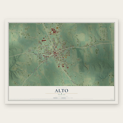 Alto, Texas map print, the full design