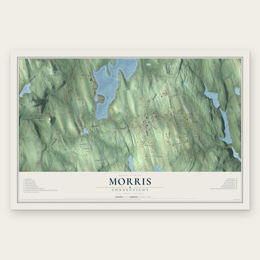 Morris, Connecticut map print, the full design