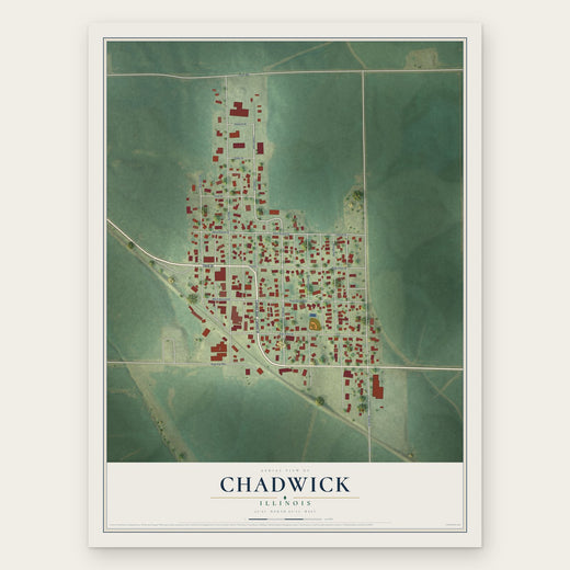 Chadwick, Illinois map print, the full design