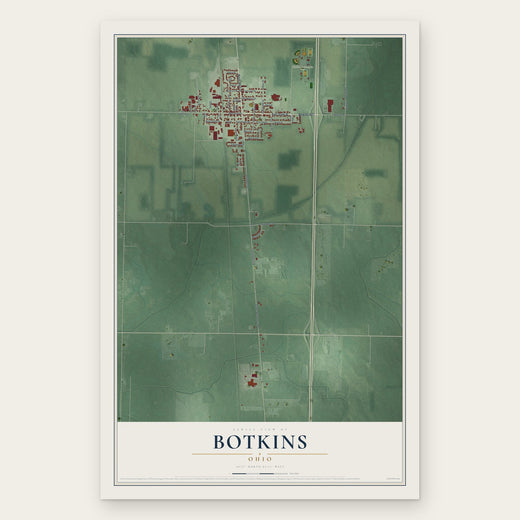 Botkins, Ohio map print, the full design