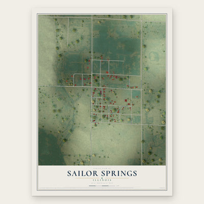 Sailor Springs, Illinois map print, the full design