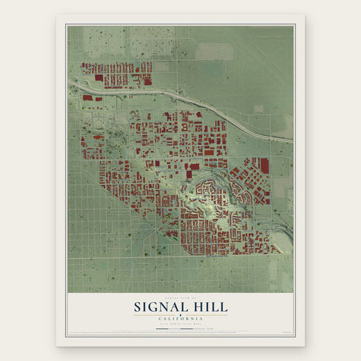 Signal Hill, California map print, the full design