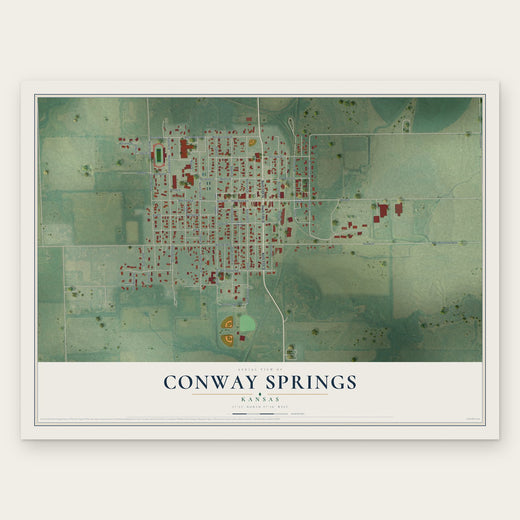 Conway Springs, Kansas map print, the full design