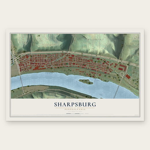 Sharpsburg, Pennsylvania map print, the full design