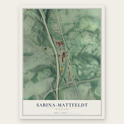 Sabina-Mattfeldt, Maryland map print, the full design