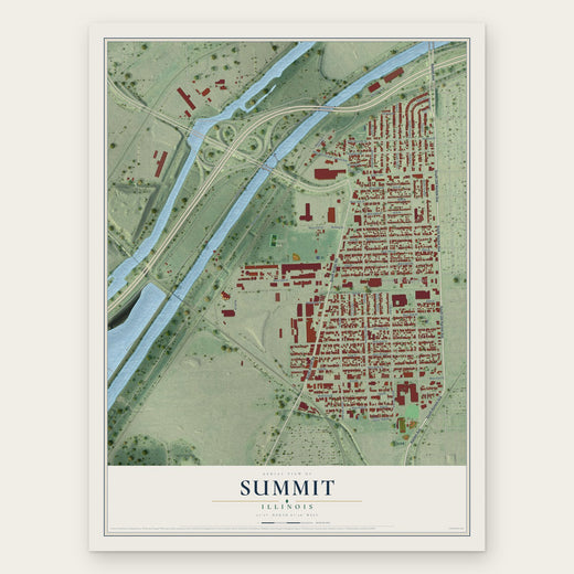 Summit, Illinois map print, the full design
