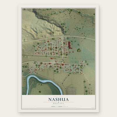 Nashua, Montana map print, the full design