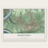 Masontown, Pennsylvania map print, the full design
