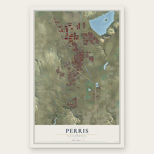 Perris, California map print, the full design