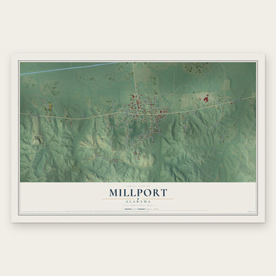 Millport, Alabama map print, the full design