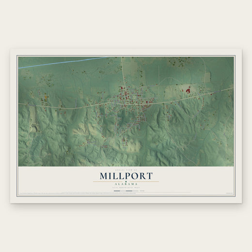 Millport, Alabama map print, the full design
