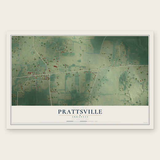 Prattsville, Arkansas map print, the full design