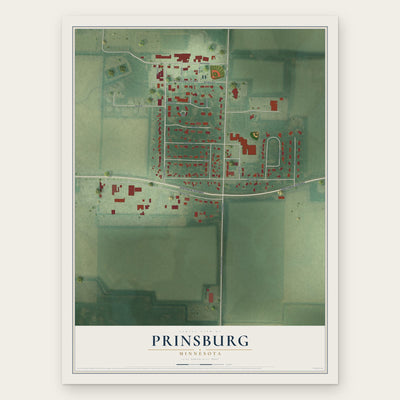 Prinsburg, Minnesota map print, the full design