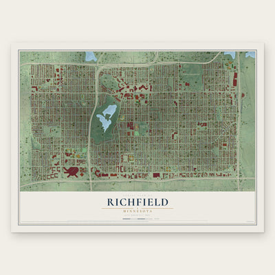 Richfield, Minnesota map print, the full design