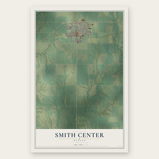Smith Center, Kansas map print, the full design