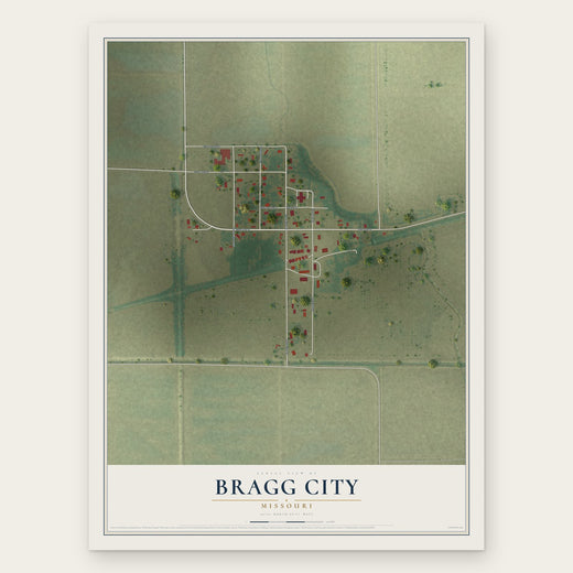 Bragg City, Missouri map print, the full design