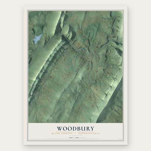 Woodbury, Blair County, Pennsylvania map print, the full design