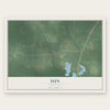 Sun, Louisiana map print, the full design