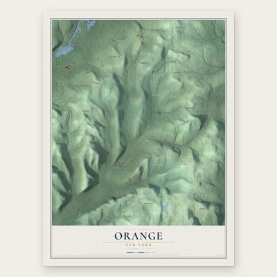Orange, New York map print, the full design