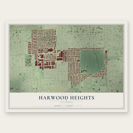 Harwood Heights, Illinois map print, the full design