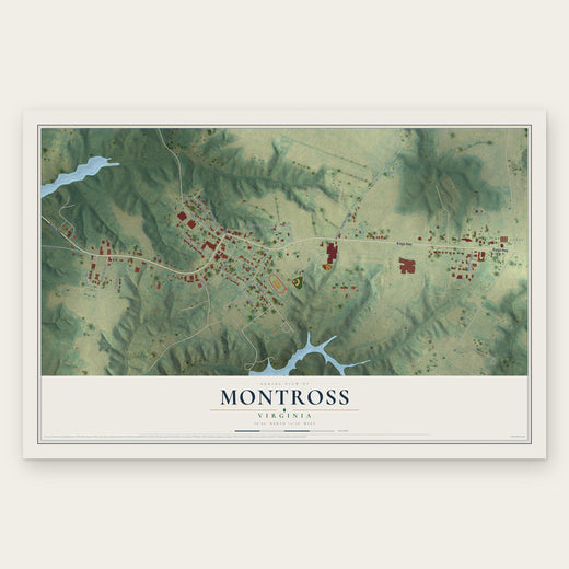 Montross, Virginia map print, the full design