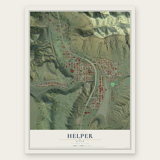 Helper, Utah map print, the full design