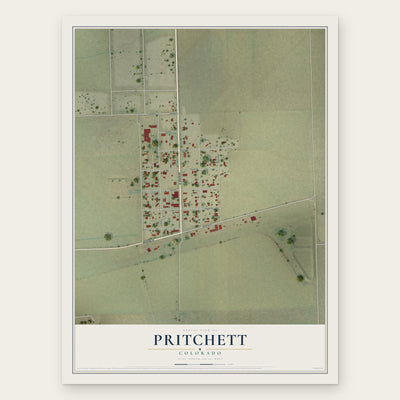 Pritchett, Colorado map print, the full design