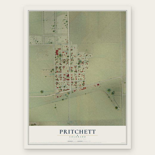 Pritchett, Colorado map print, the full design