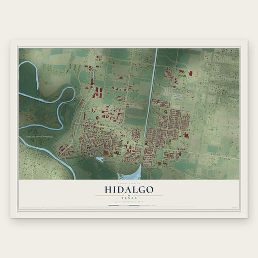 Hidalgo, Texas map print, the full design