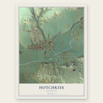 Hotchkiss, Colorado map print, the full design