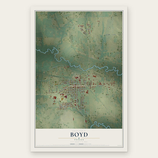 Boyd, Texas map print, the full design