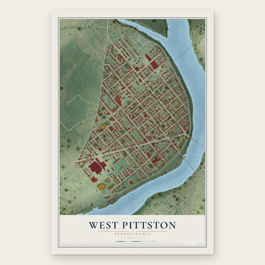 West Pittston, Pennsylvania map print, the full design