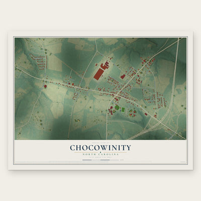 Chocowinity, North Carolina map print, the full design