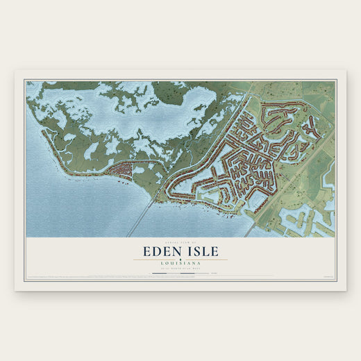 Eden Isle, Louisiana map print, the full design
