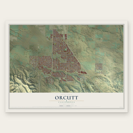 Orcutt, California map print, the full design