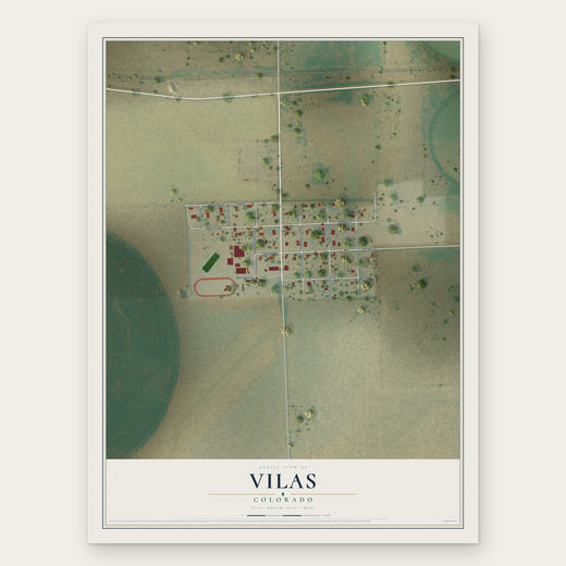 Vilas, Colorado map print, the full design