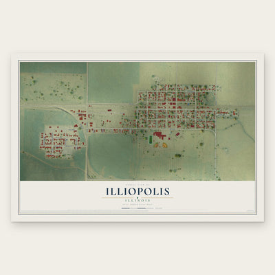 Illiopolis, Illinois map print, the full design