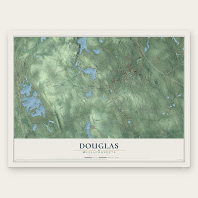 Douglas, Massachusetts map print, the full design
