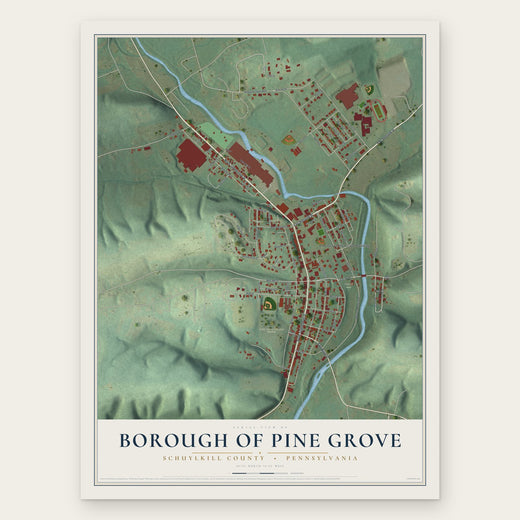 Borough of Pine Grove, Schuylkill County, Pennsylvania map print, the full design
