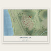 Brooklyn, Illinois map print, the full design